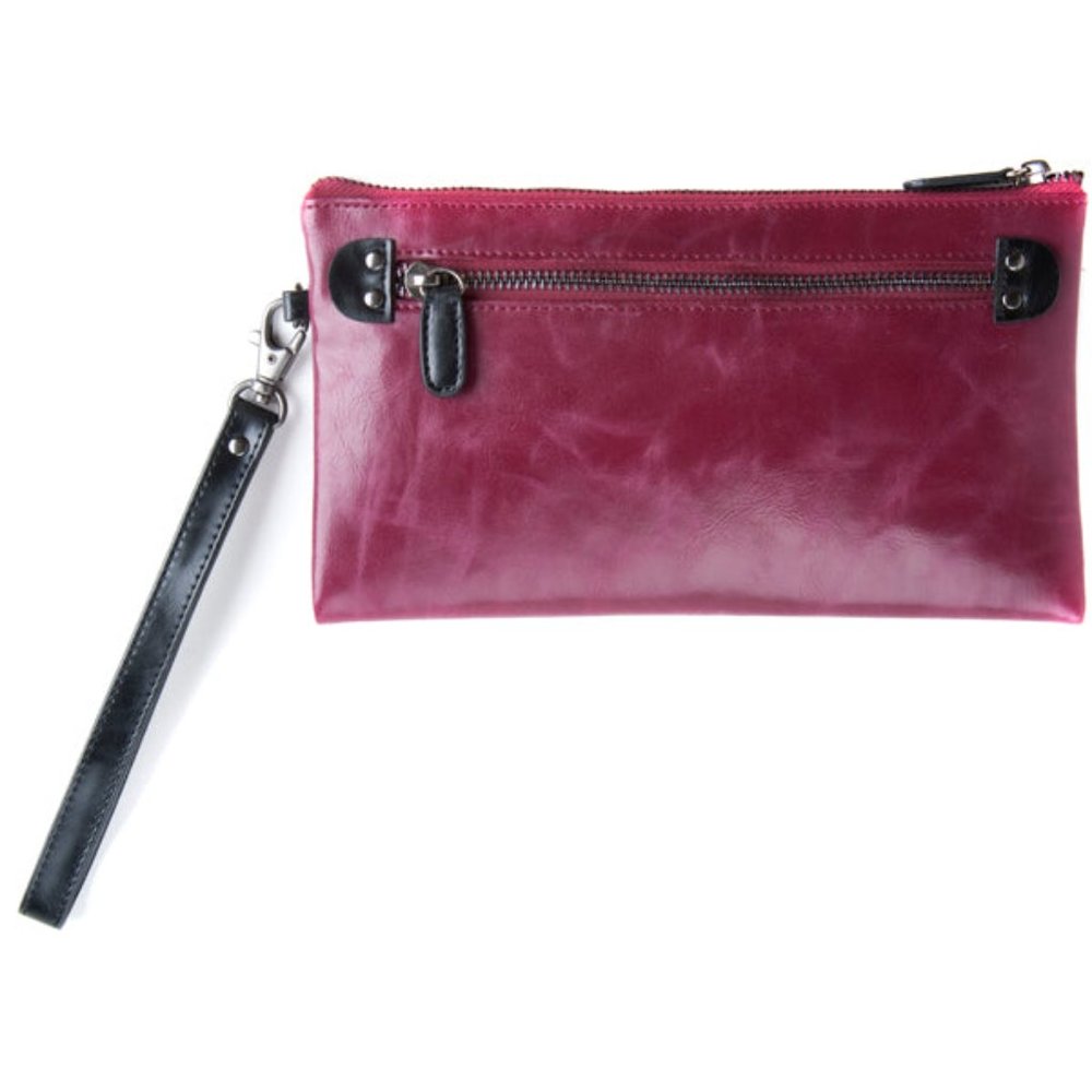 LAST ONE LEFT! Harper Zip Pouch Wristlet Vegan - Berry